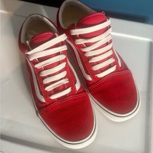 Vans Kids Red and White Sneakers